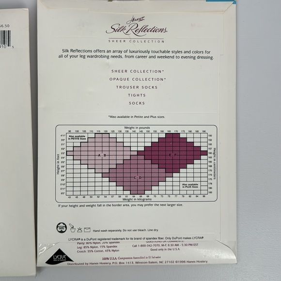 Lot of 2 Hanes Silk Reflections Control Top Size AB - Jet Black - Picture 3 of 4